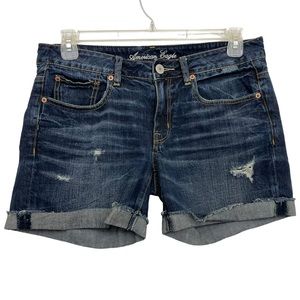 American Eagle Jean Shorts Distressed Cutoffs Size 6 Cheeky 4" Inseam